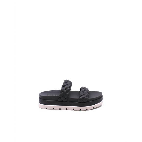 NEW J/SLIDES reese sandal in dark grey leather - Picture 2 of 3